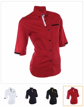 127 Female 3/4 Sleeve Button Top -