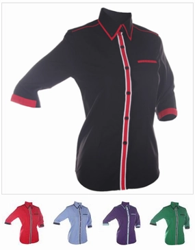 133 Female 3/4 Sleeve Button Top -