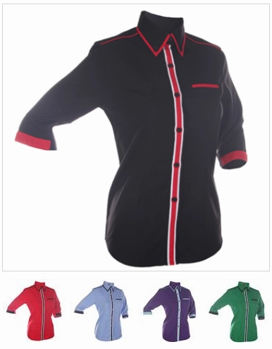 133 Female 3/4 Sleeve Button Top -