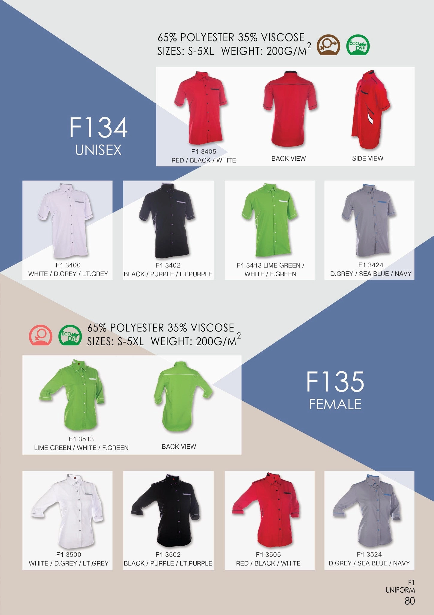 135 Female 3/4 Sleeve Button Top -