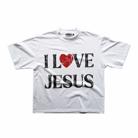 "I LOVE JESUS" BOXY TEE (WHITE)