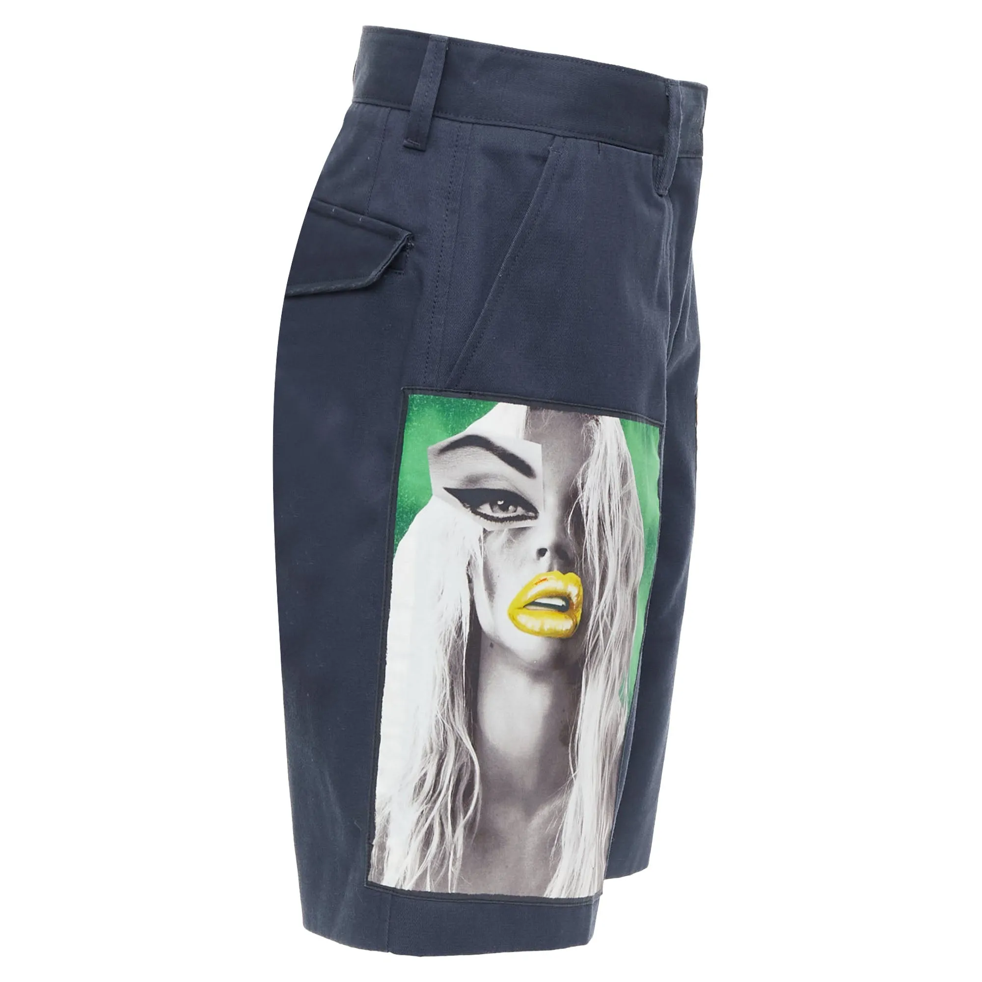 Acnestudios eora vermina collage portrait print bermuda shorts