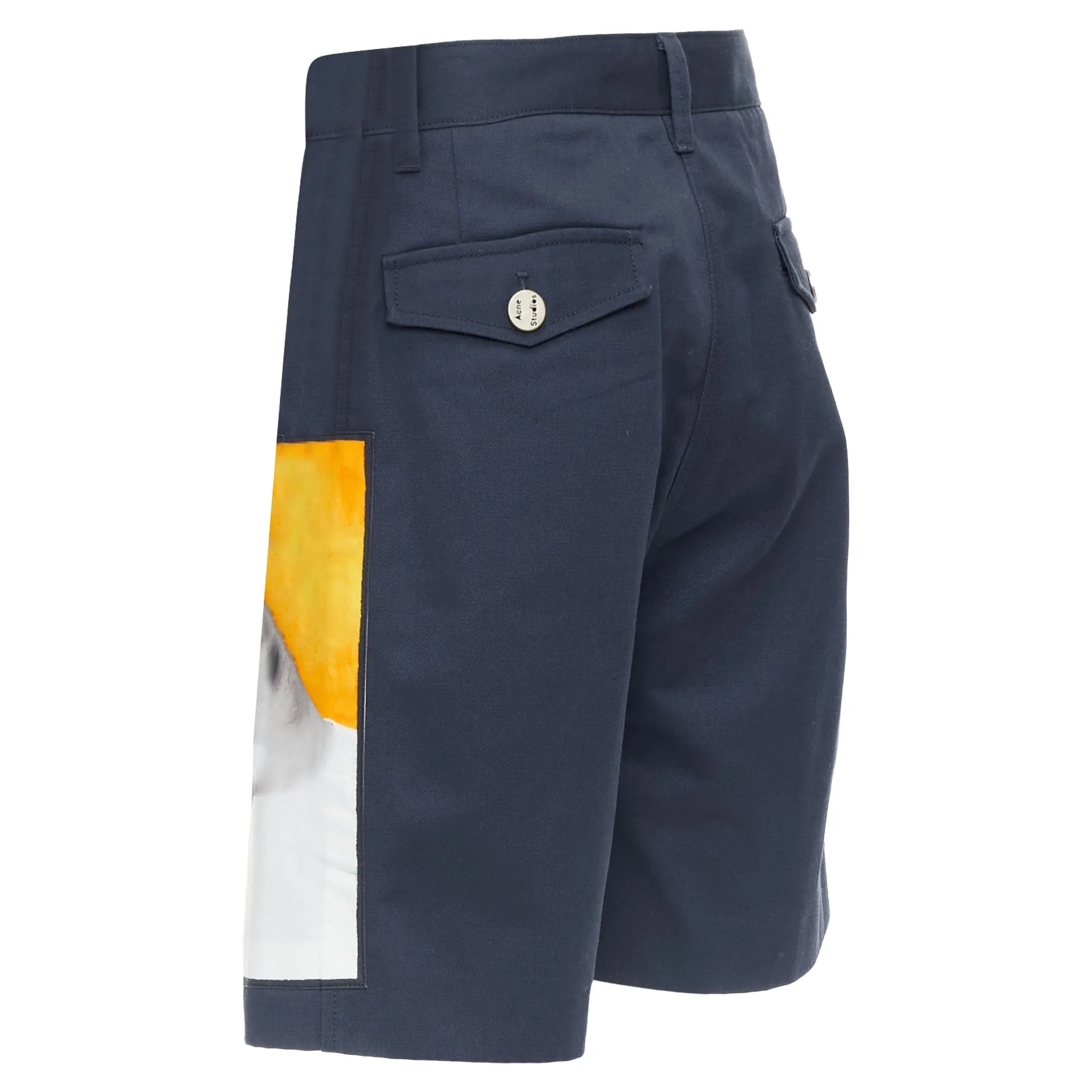 Acnestudios eora vermina collage portrait print bermuda shorts