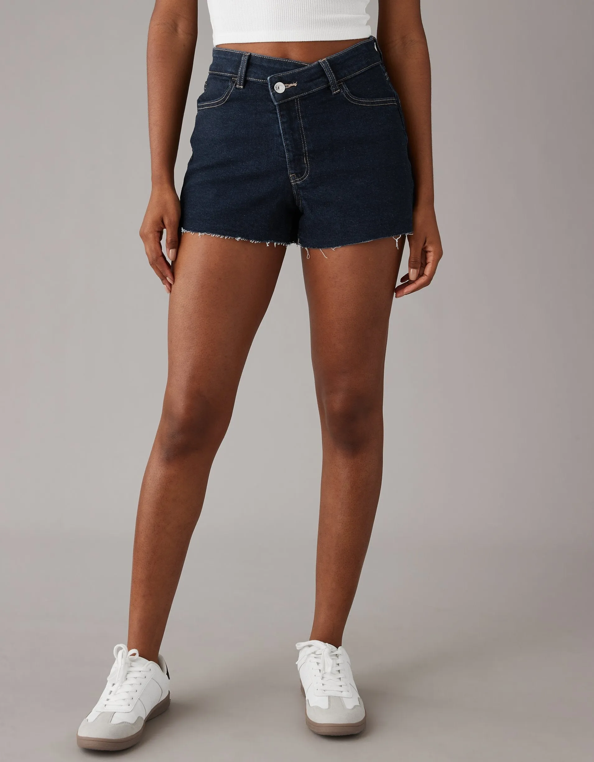 AE Stretch Crossover Waist Denim Mom Short