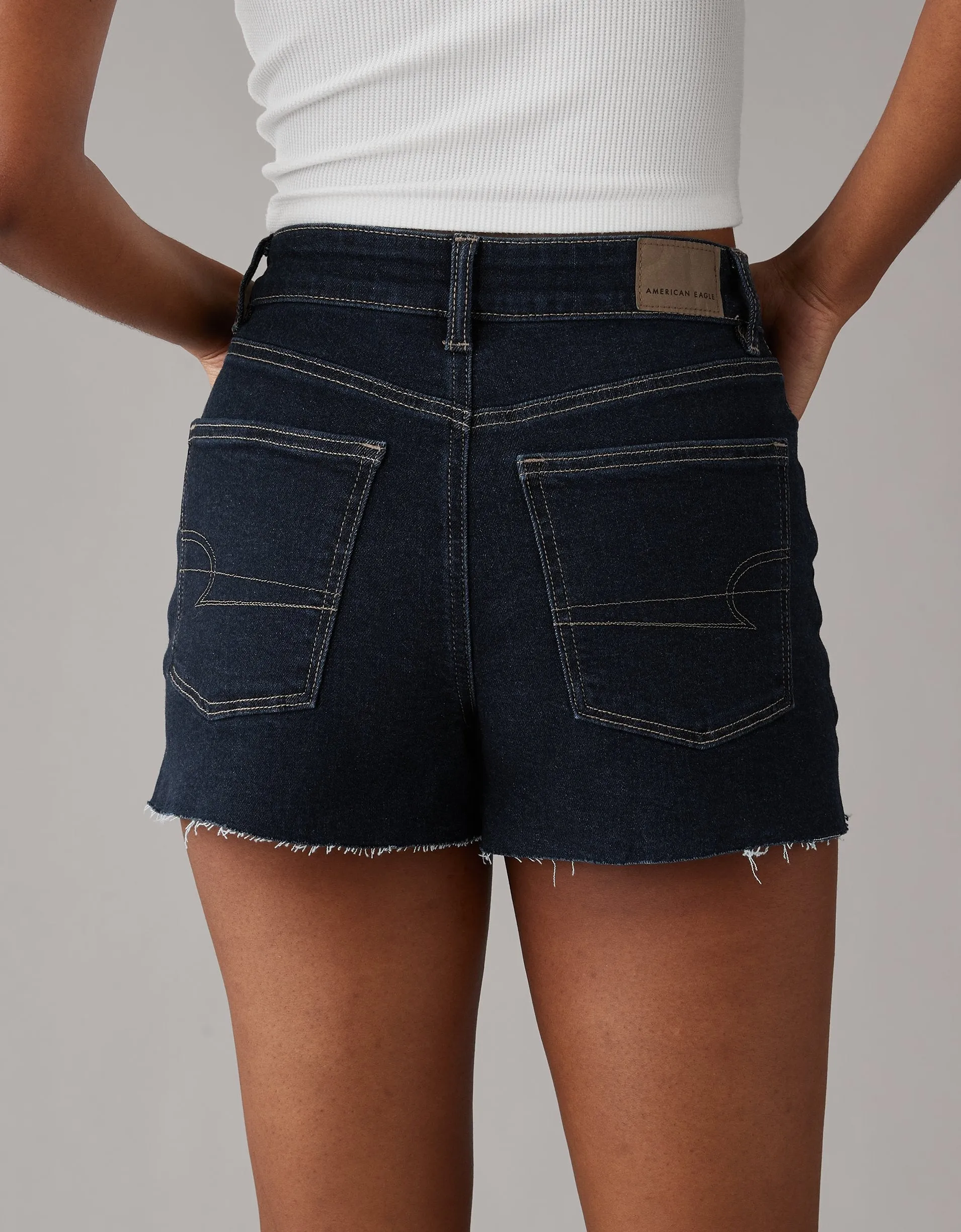 AE Stretch Crossover Waist Denim Mom Short
