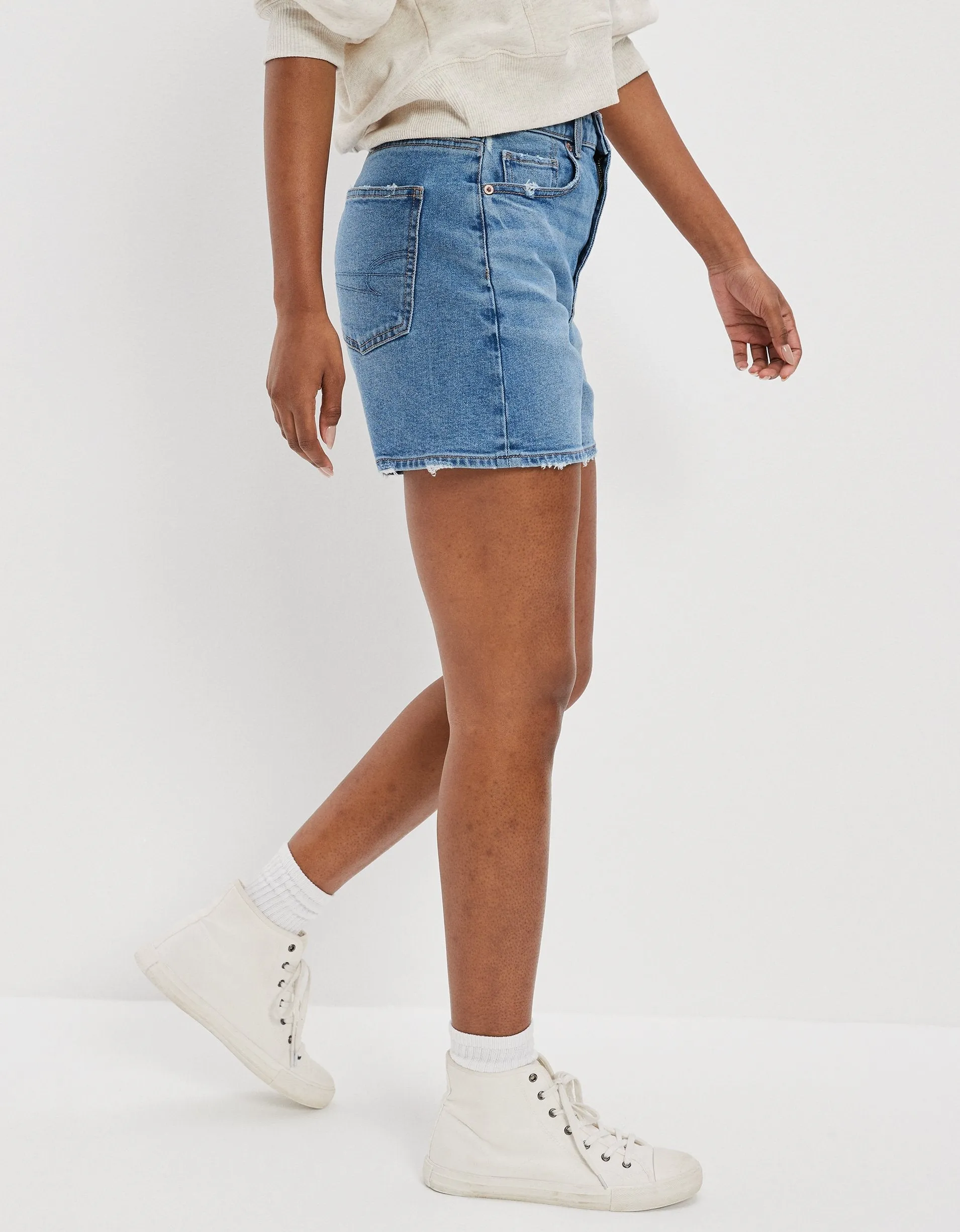 AE Stretch Denim Highest Waist Baggy Short
