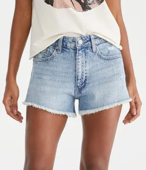 Aeropostale Curvy Vintage High-Rise Denim Shorty Shorts