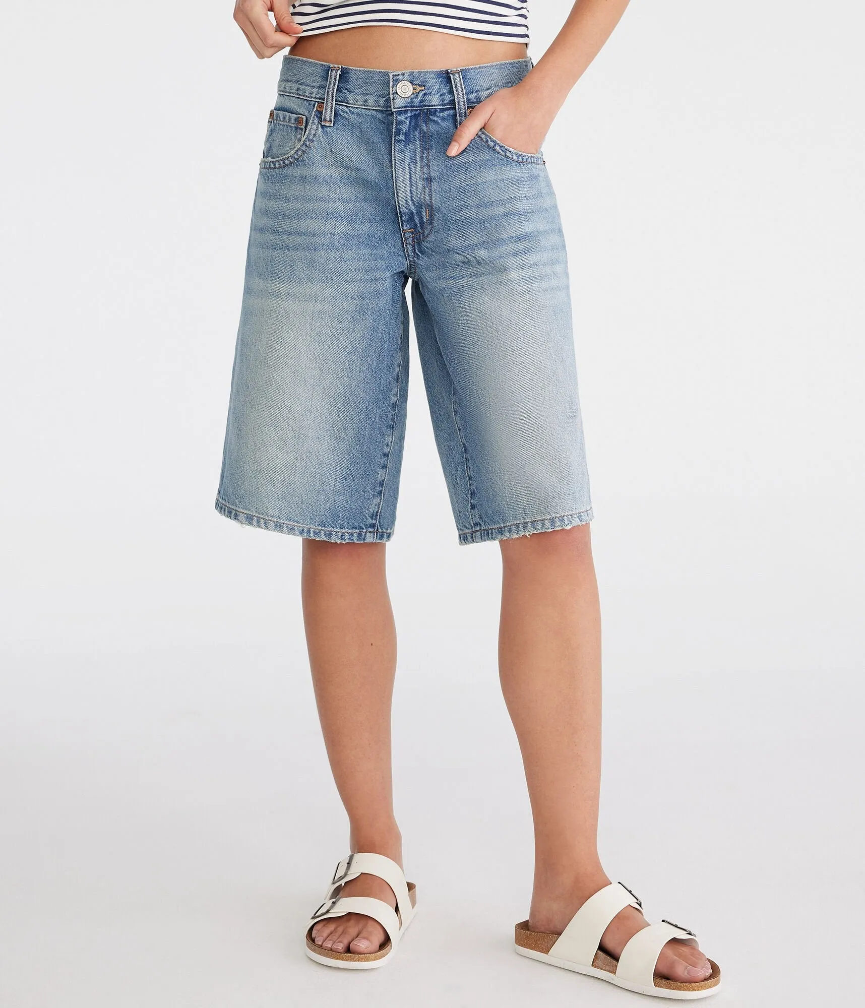Aeropostale Low-Rise Super Baggy Bermuda Shorts