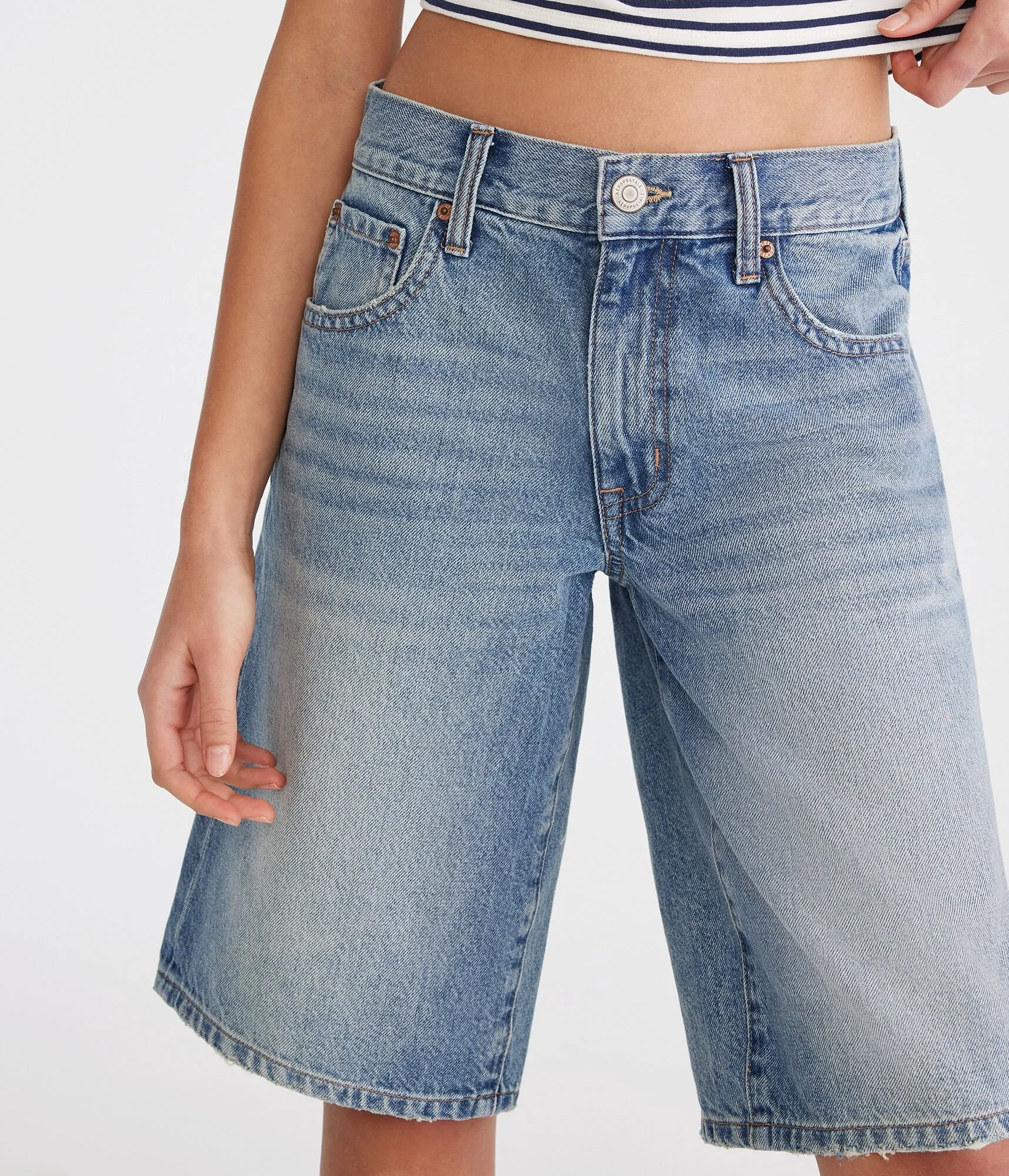 Aeropostale Low-Rise Super Baggy Bermuda Shorts
