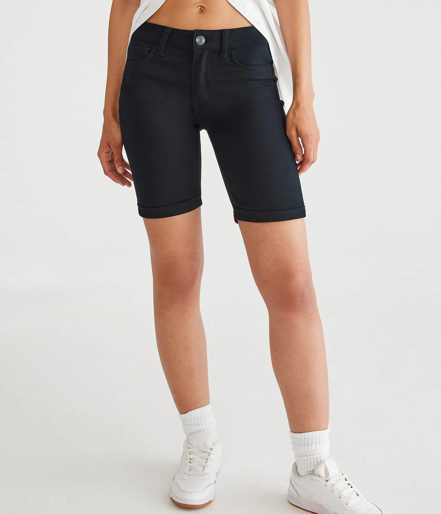 Aeropostale Womens Five-Pocket Uniform Bermuda Shorts