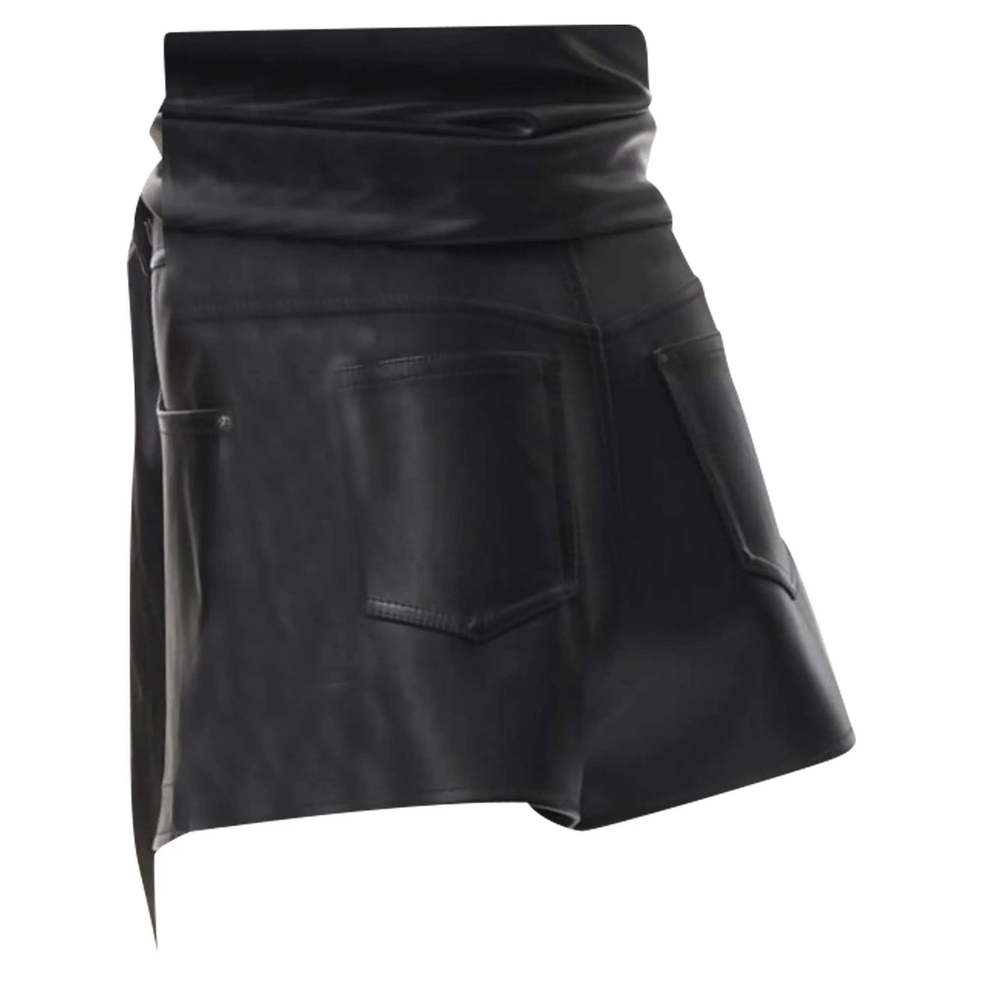Alexander Wang faux leather silver studded draped wrap tie shorts