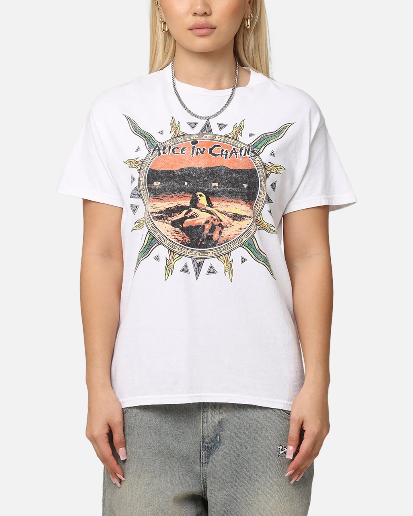 Alice In Chains Flames Vintage T-Shirt White Vintage