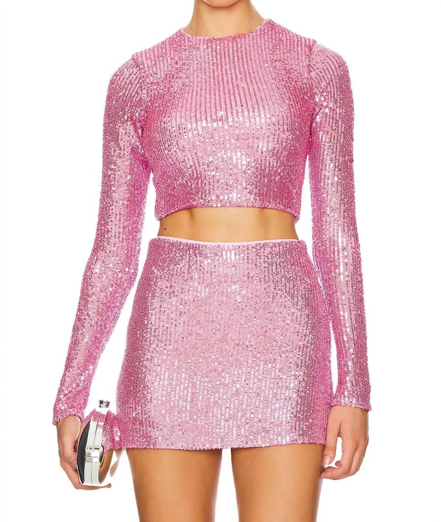 All Night Skort In Party Pink Sequins