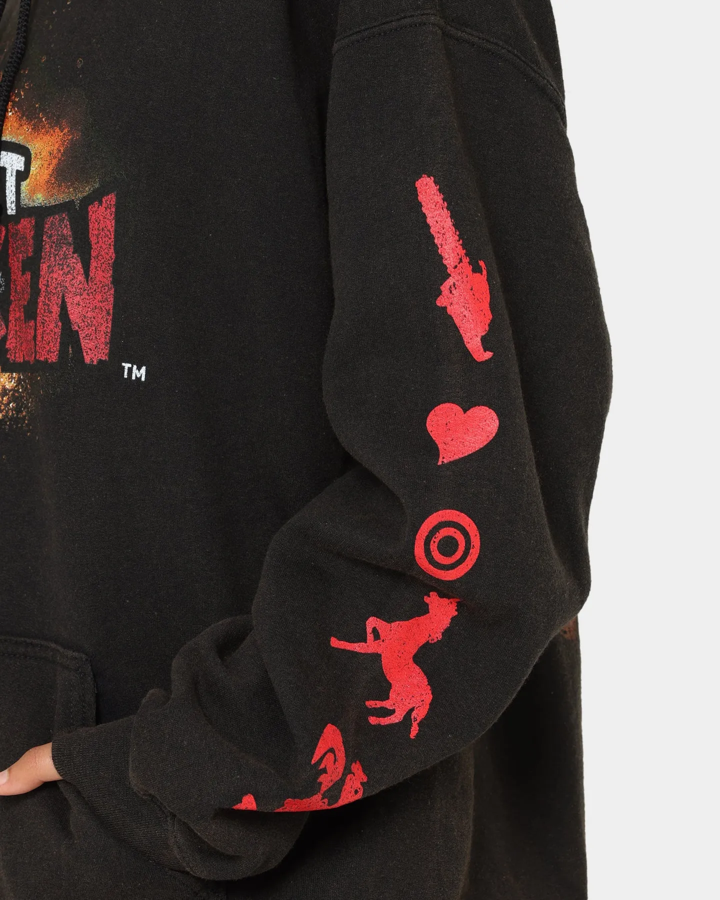American Thrift Chicken Boom Vintage Hoodie Black Wash