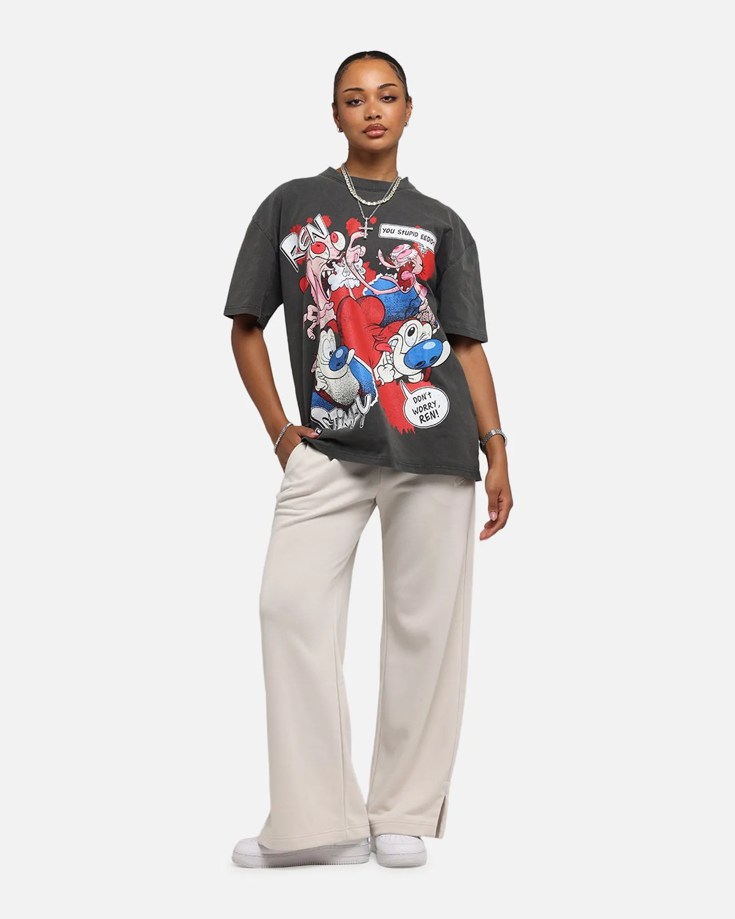 American Thrift X Nickelodeon Ren And Stimpy Heavy T-Shirt Black Wash