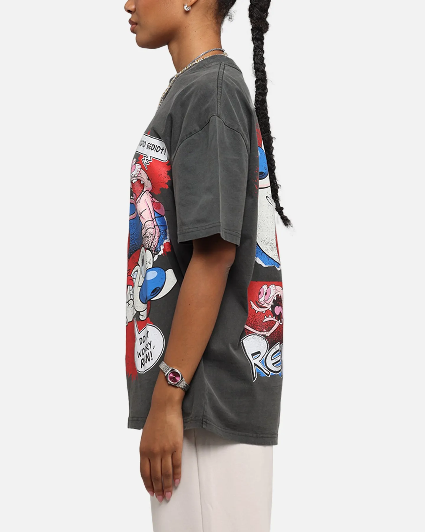 American Thrift X Nickelodeon Ren And Stimpy Heavy T-Shirt Black Wash