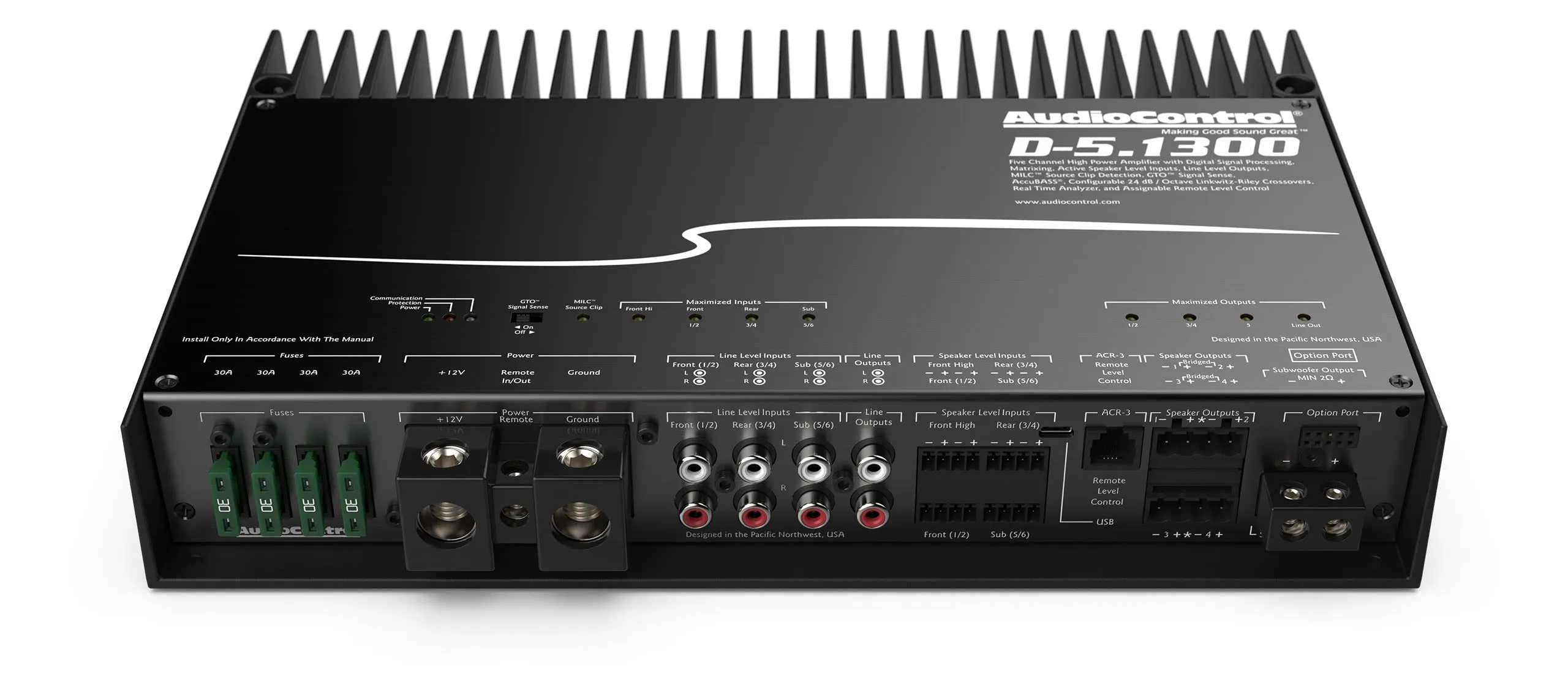 Audiocontrol D-5.1300 High-Power 5 Channel DSP Matrix Amplifier