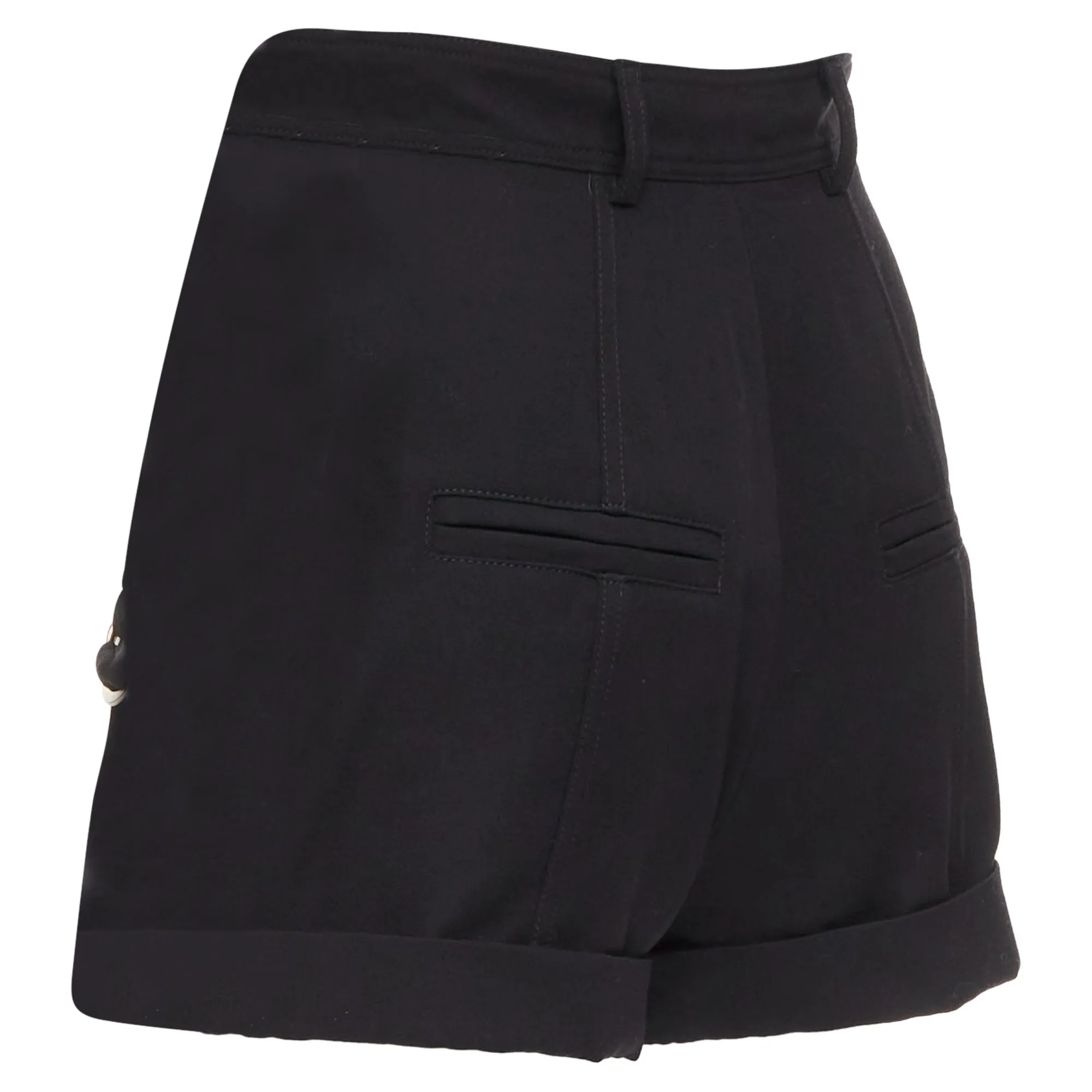 Balmain wool gold logo button pocketed cargo shorts