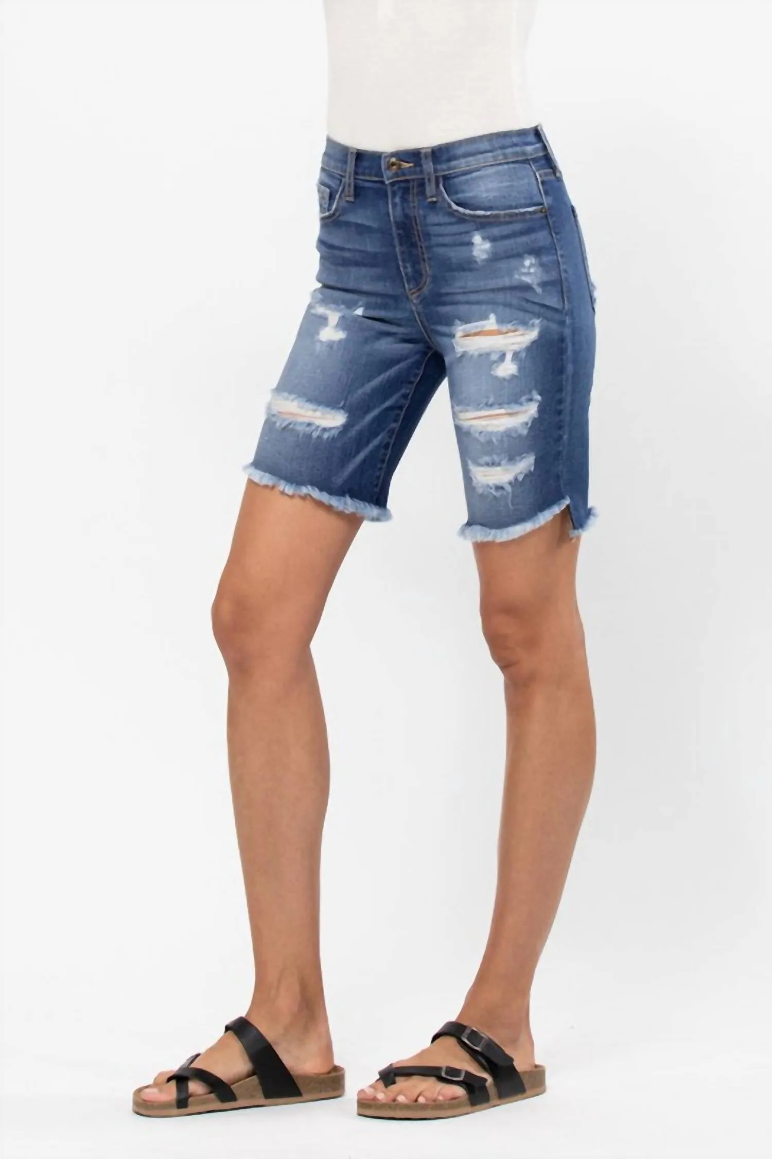 Biker Shorts In Denim