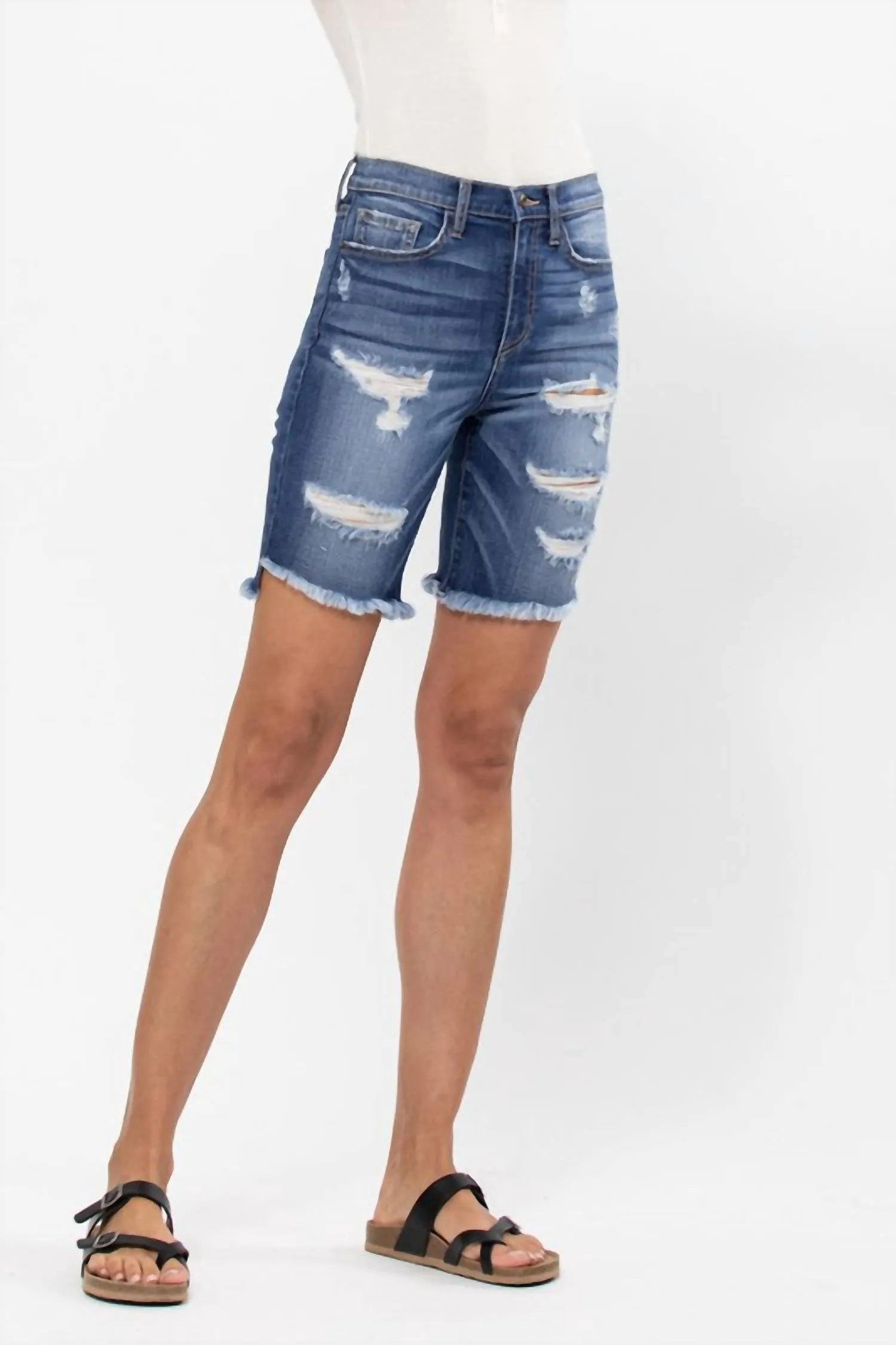 Biker Shorts In Denim