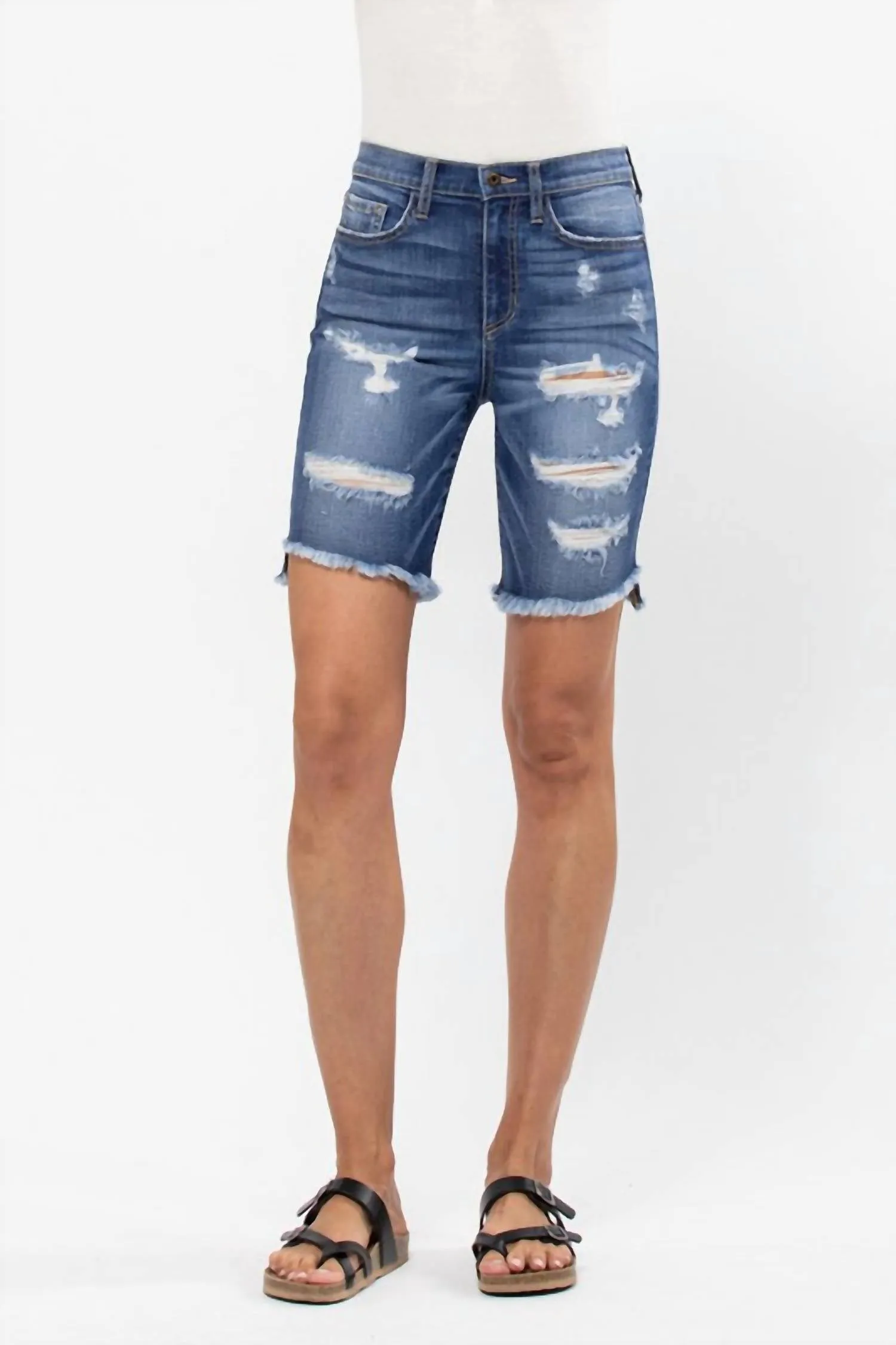 Biker Shorts In Denim