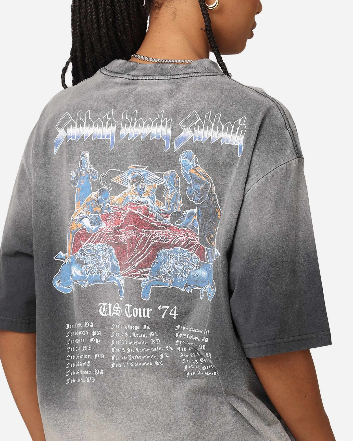 Black Sabbath Tour '74 Sunfade T-Shirt Black Wash
