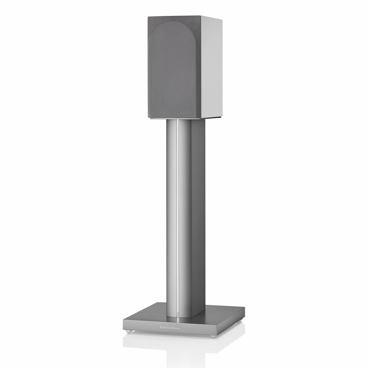 Bowers & Wilkins 707 S3 2-Way Bookshelf Speaker (Satin White) FS-700 Floor Stand (Silver) - Each