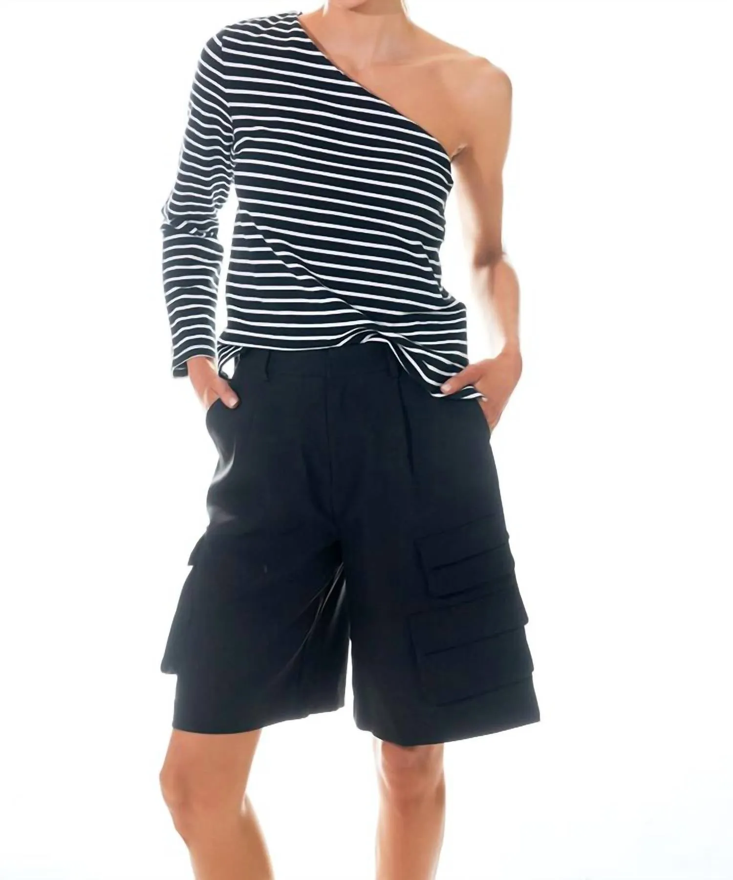 Cargo Bermuda Short Pants In Black