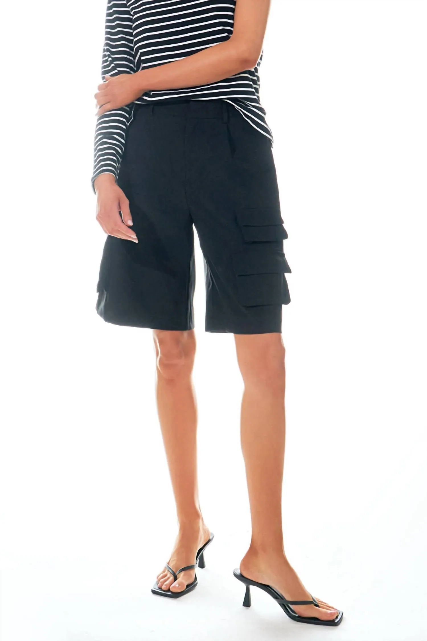 Cargo Bermuda Short Pants In Black