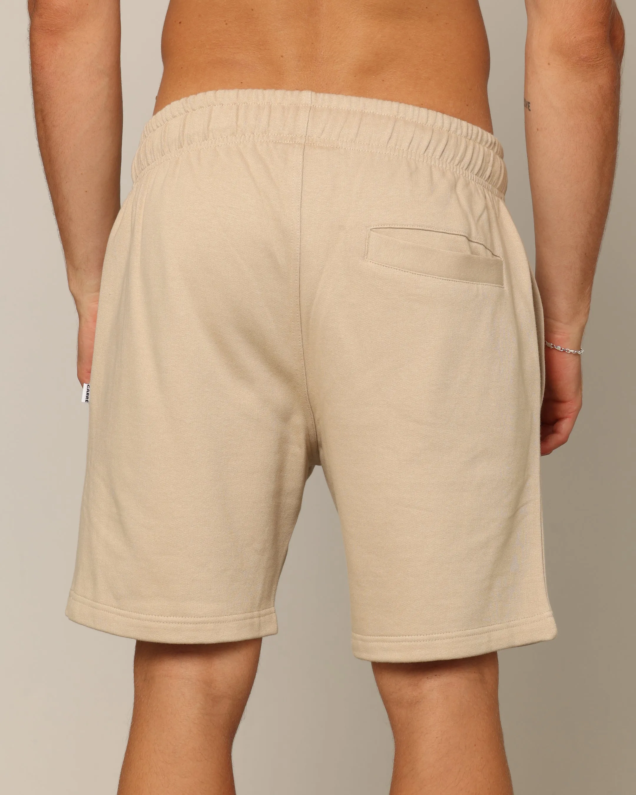 Carr Blanc Classic Sweat Shorts Stone