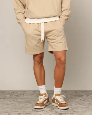 Carr Blanc Classic Sweat Shorts Stone