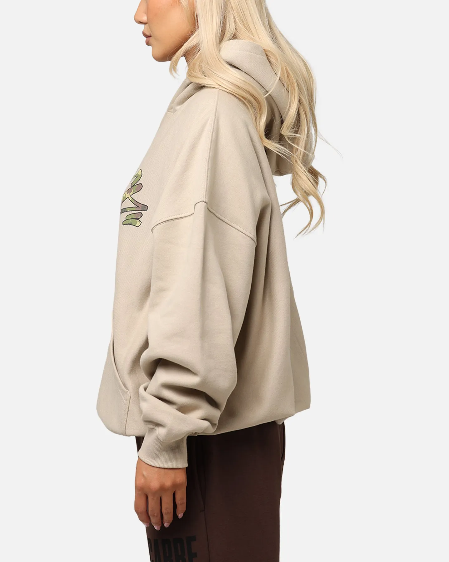 Carre Camo Script Hoodie Stone