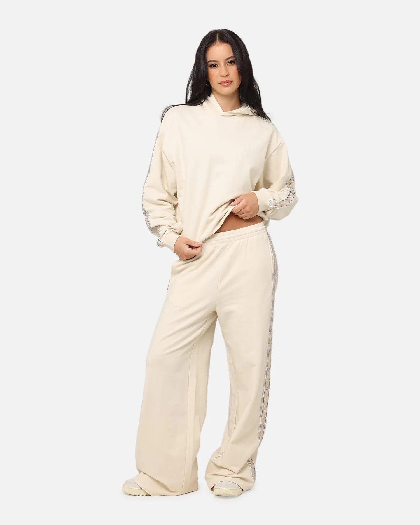 Champion Women's Lux Taping Hoodie Natural