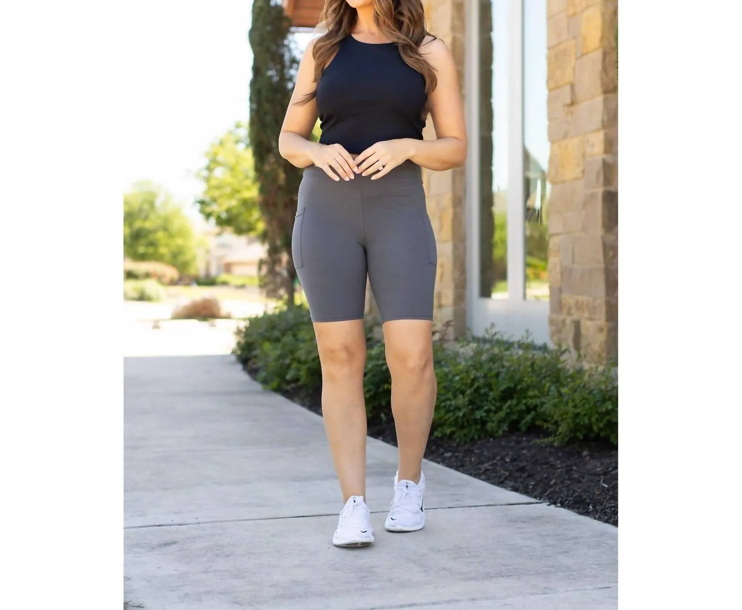 Christy Biker Shorts In Charcoal