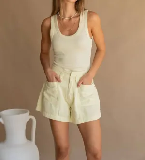 Cleo Denim Short In Lemon Butter