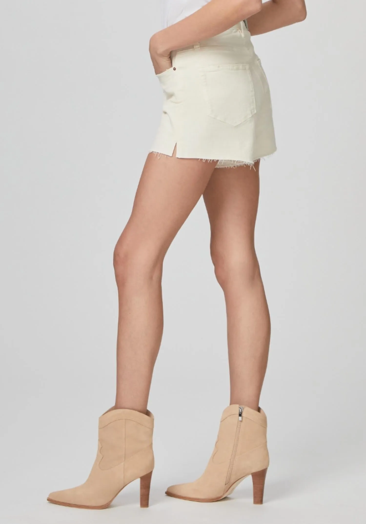 Dani High Waist Denim Short In Light Blonde