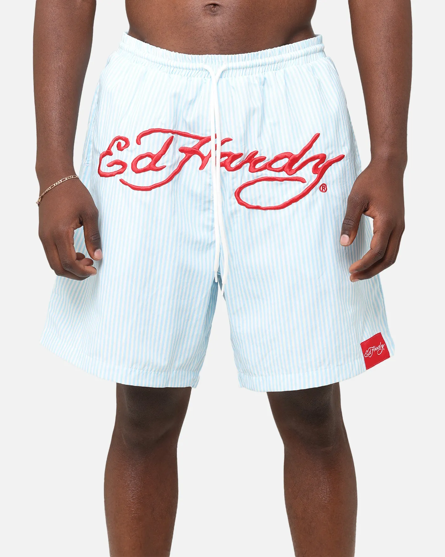 Ed Hardy Beach Shorts Blue Stripe