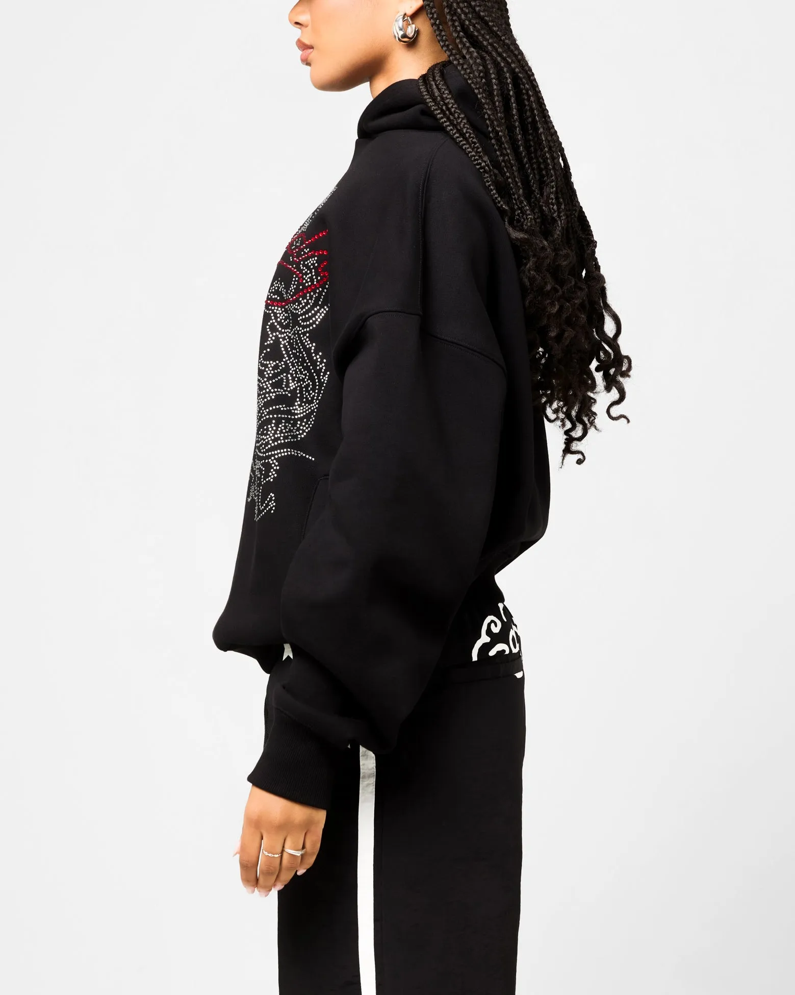 Ed Hardy Rhinestone Dragon Hoodie Black