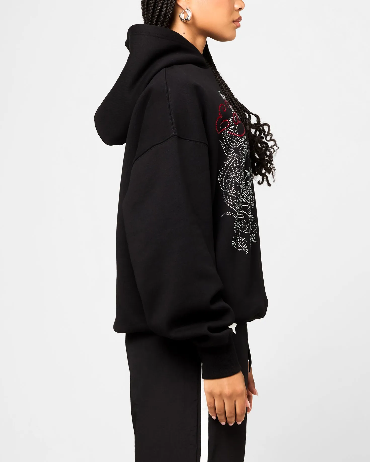 Ed Hardy Rhinestone Dragon Hoodie Black