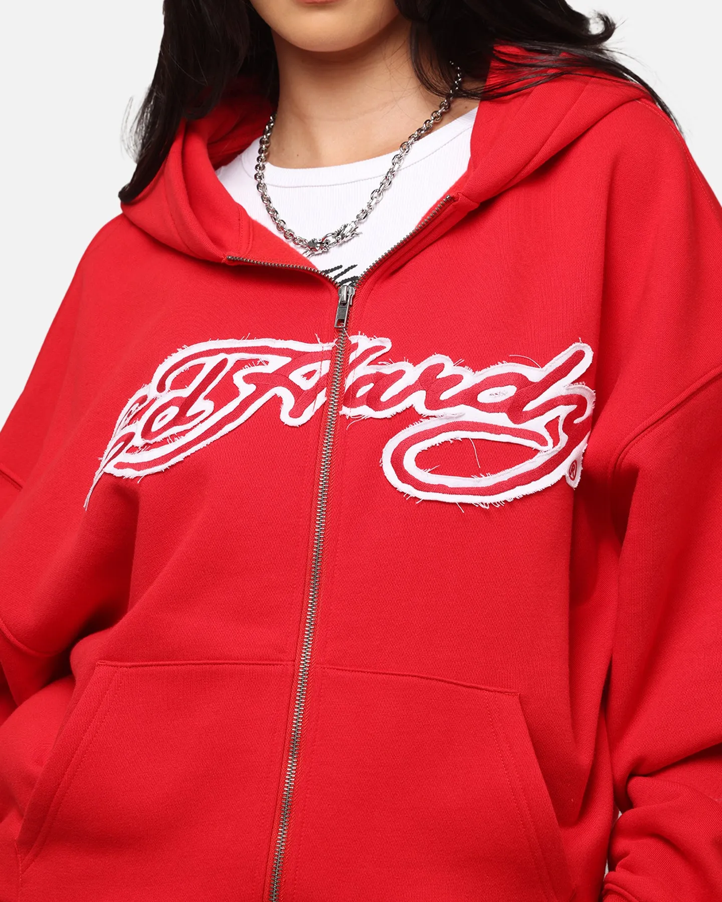 Ed Hardy Women's Rose Zip Hoodie Red
