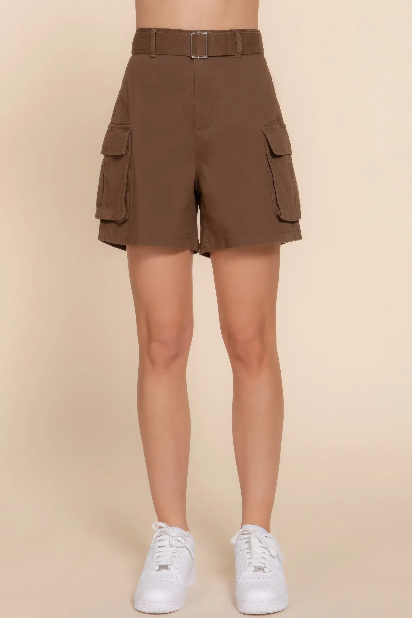 FASHNZFAB Belted Cargo Shorts