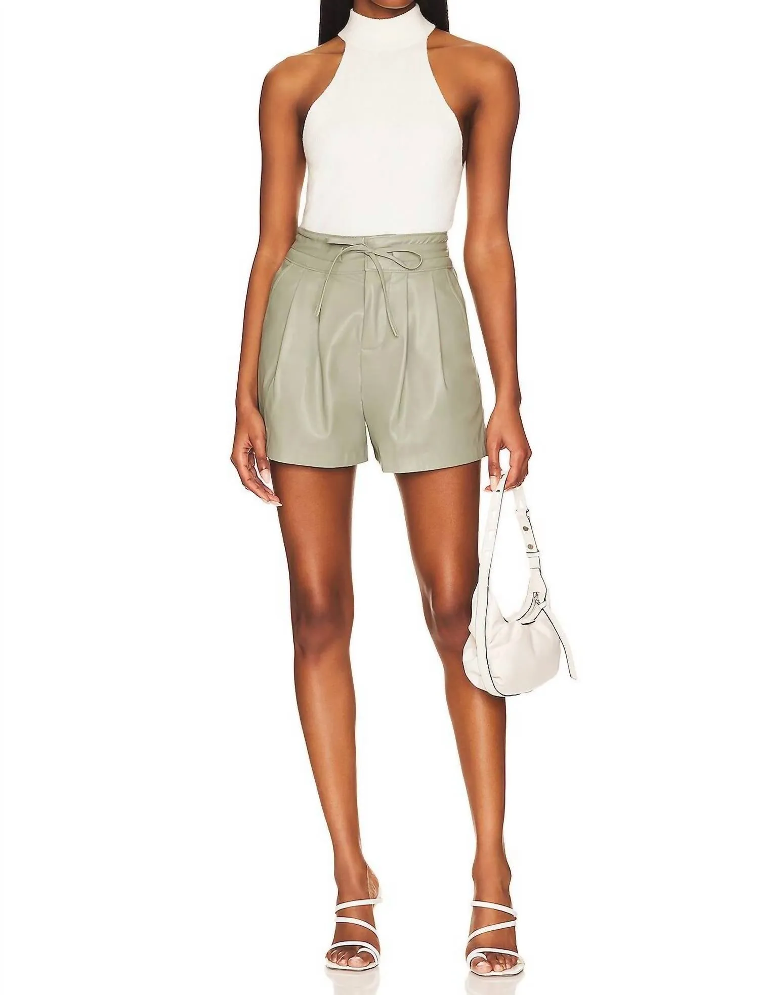 Faux Leather Maybell Short In Joyous Shout