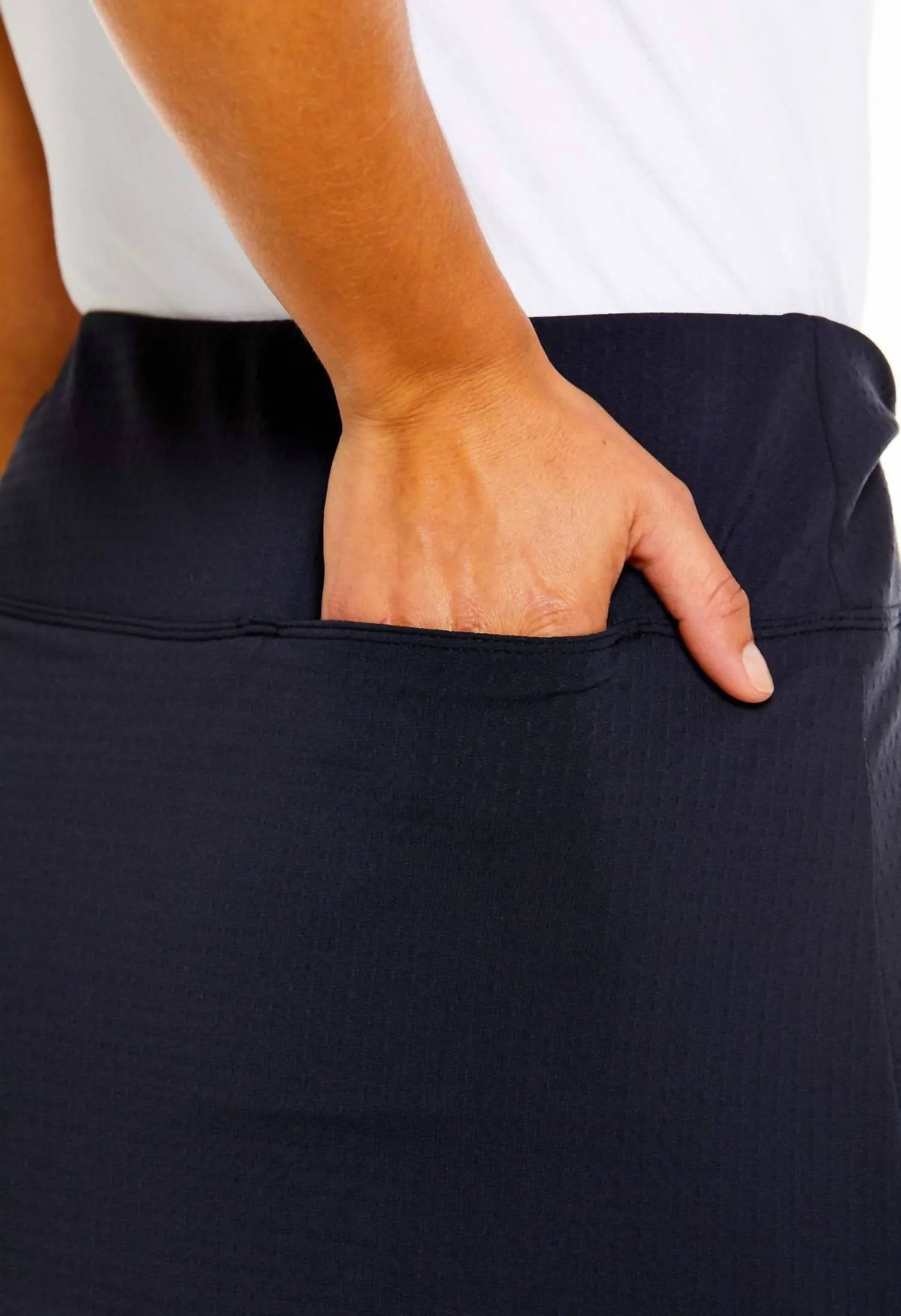 Faux Wrap Skort In Black