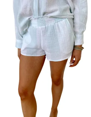 Georgia Stripe Gauze Shorts In Mint