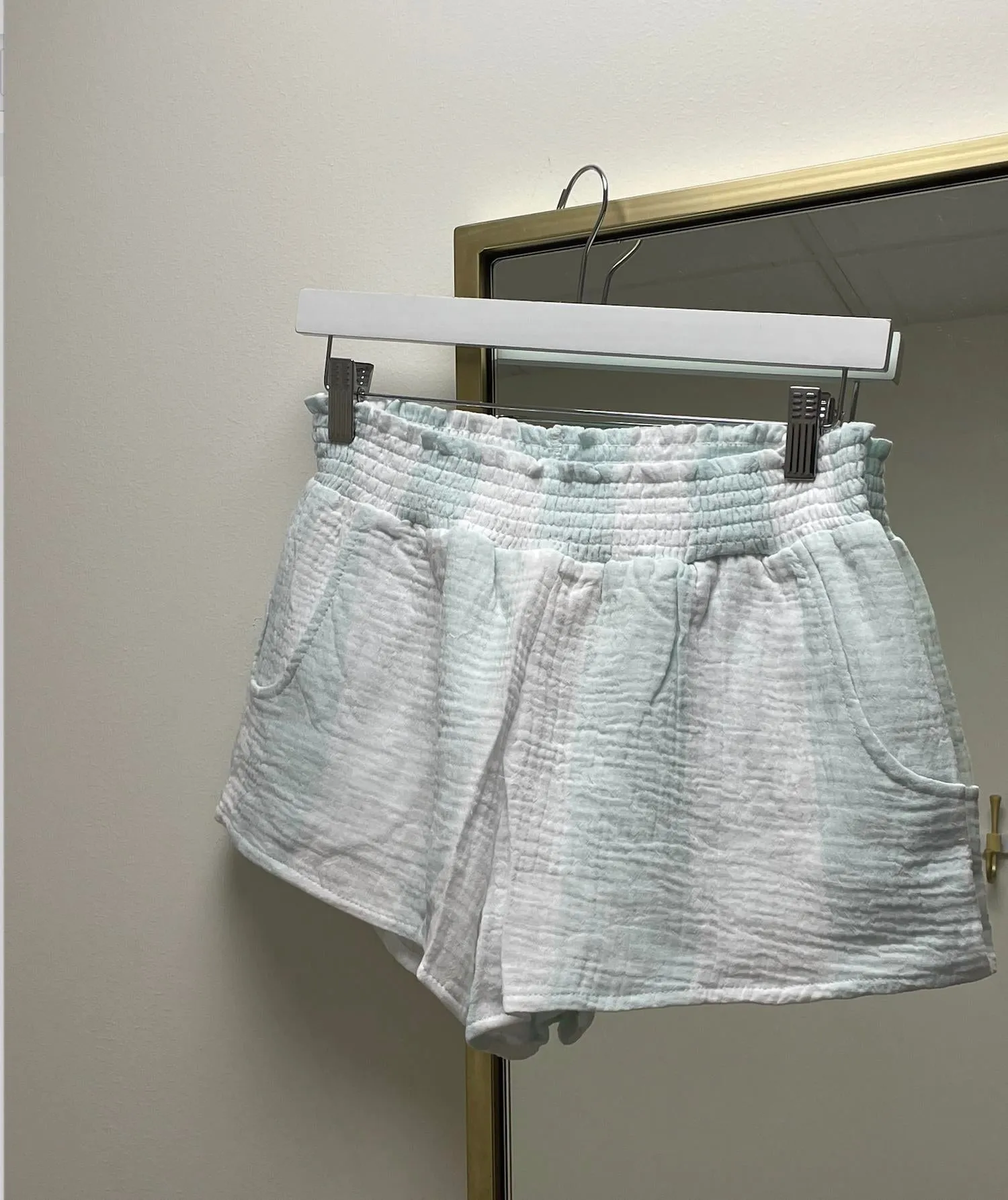 Georgia Stripe Gauze Shorts In Mint