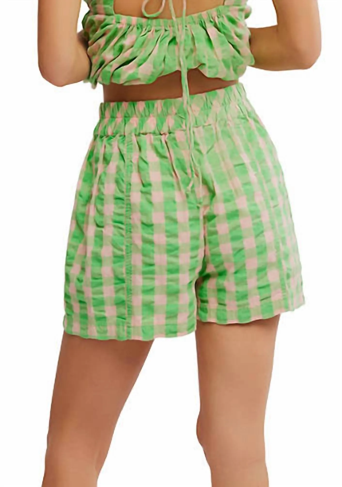 Get Free Seersucker Short In Exotic Lime Combo