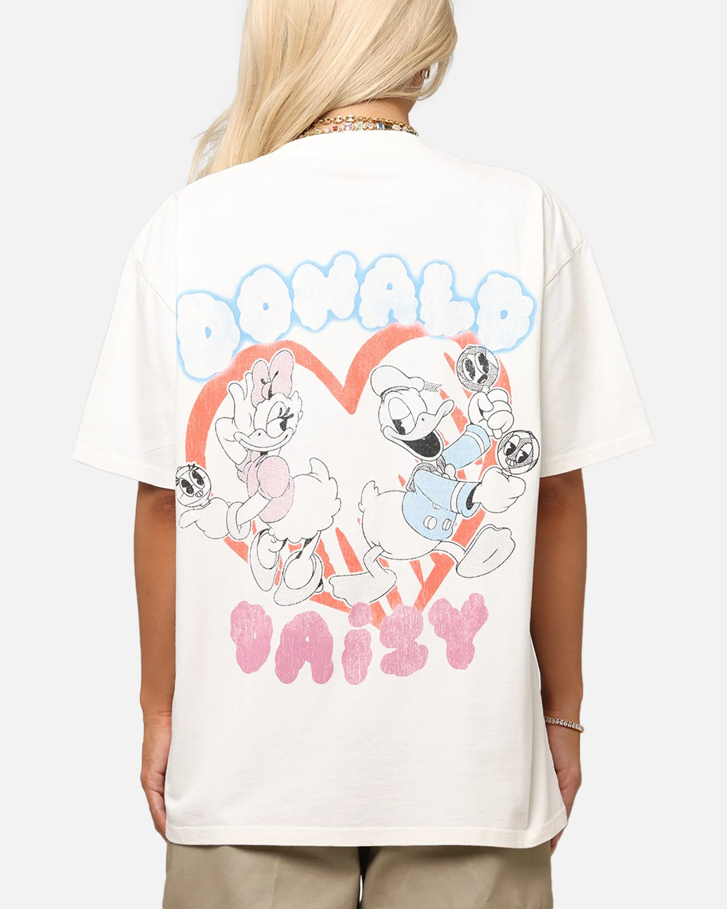 Goat Crew Disneys Daisy Duck & Donald Duck Heavy T-Shirt Off White