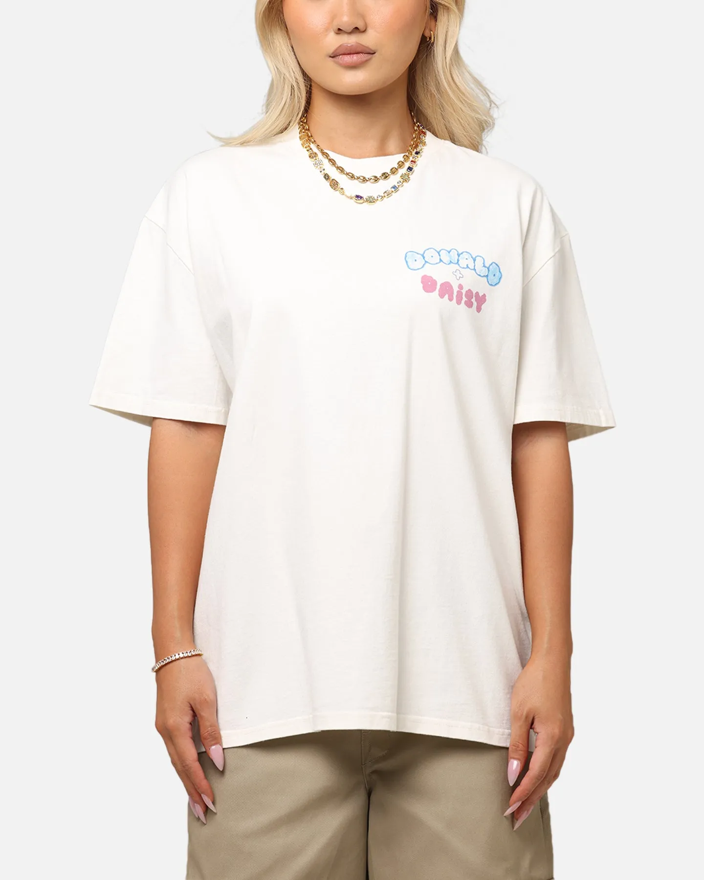 Goat Crew Disneys Daisy Duck & Donald Duck Heavy T-Shirt Off White