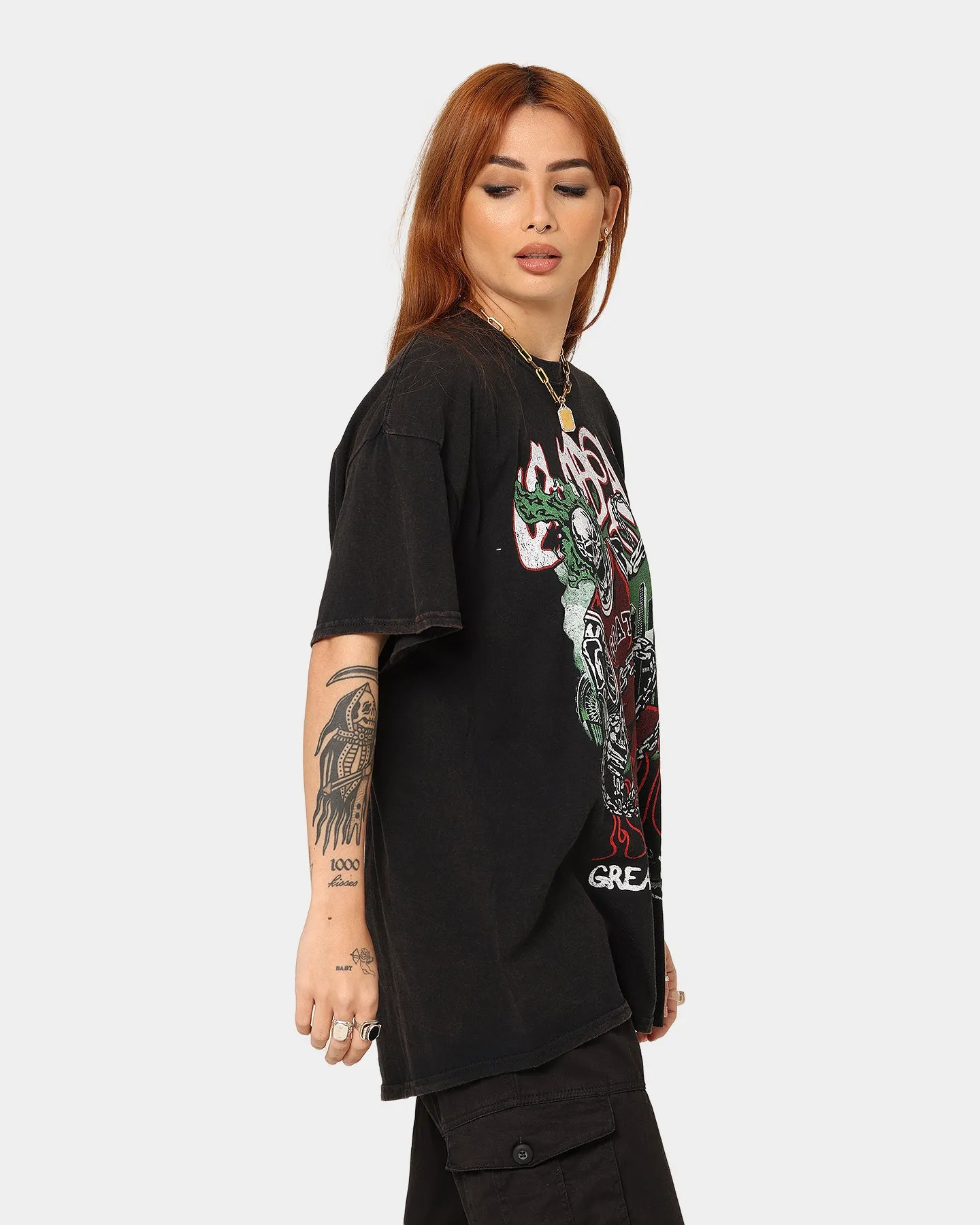 Goat Crew Goat Skull Vintage T-Shirt Black Wash