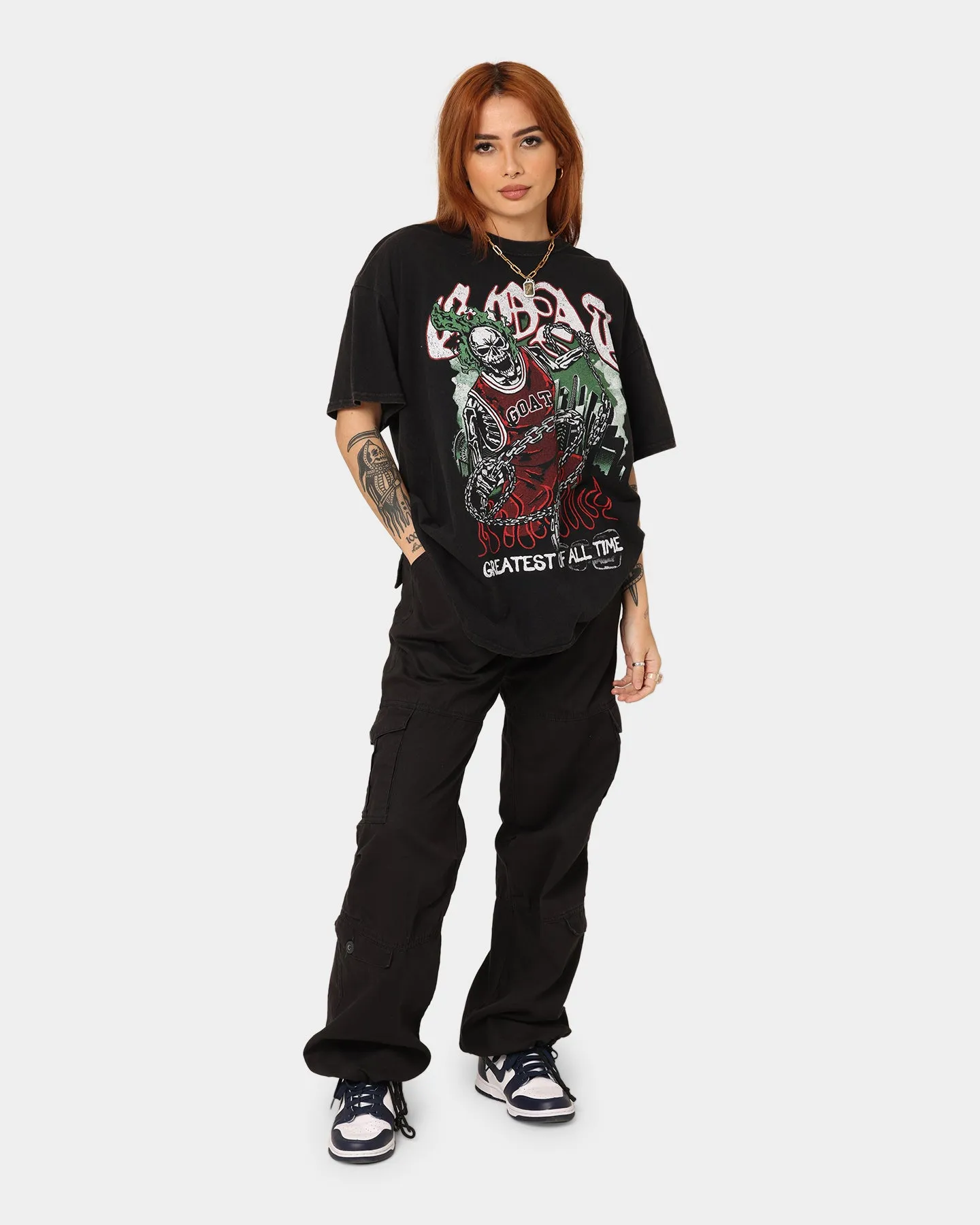 Goat Crew Goat Skull Vintage T-Shirt Black Wash